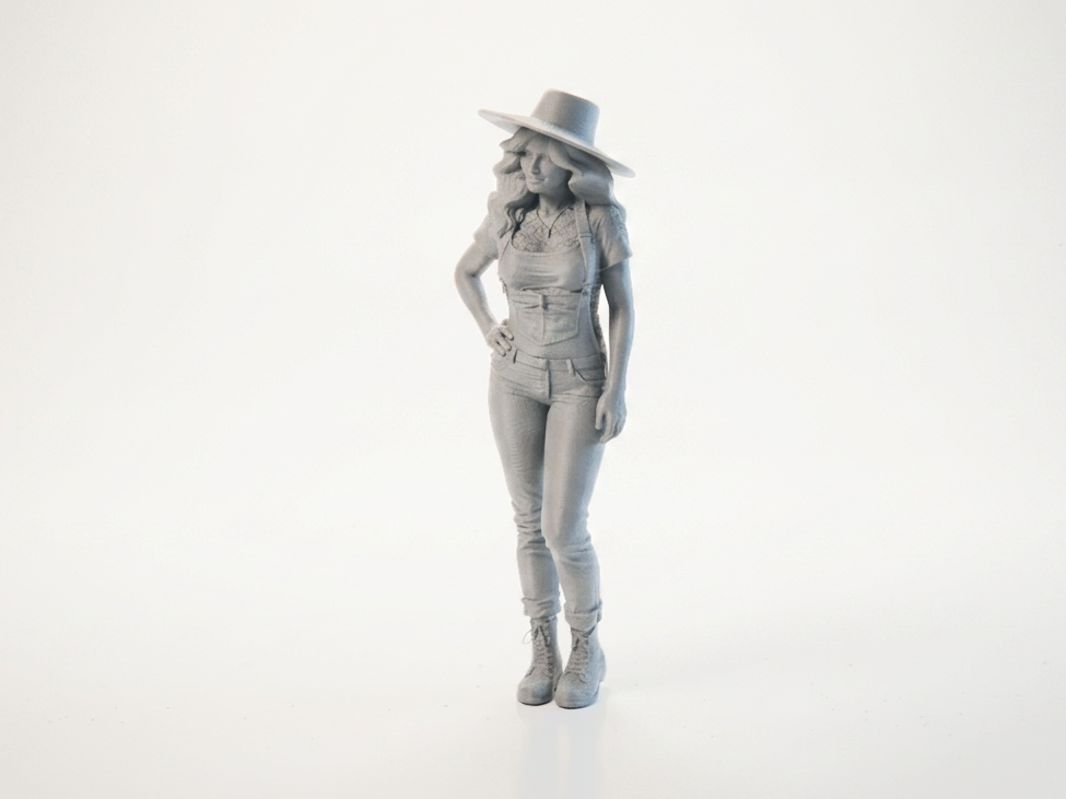 Farmer Girl Figurine Female Character 3D Printable