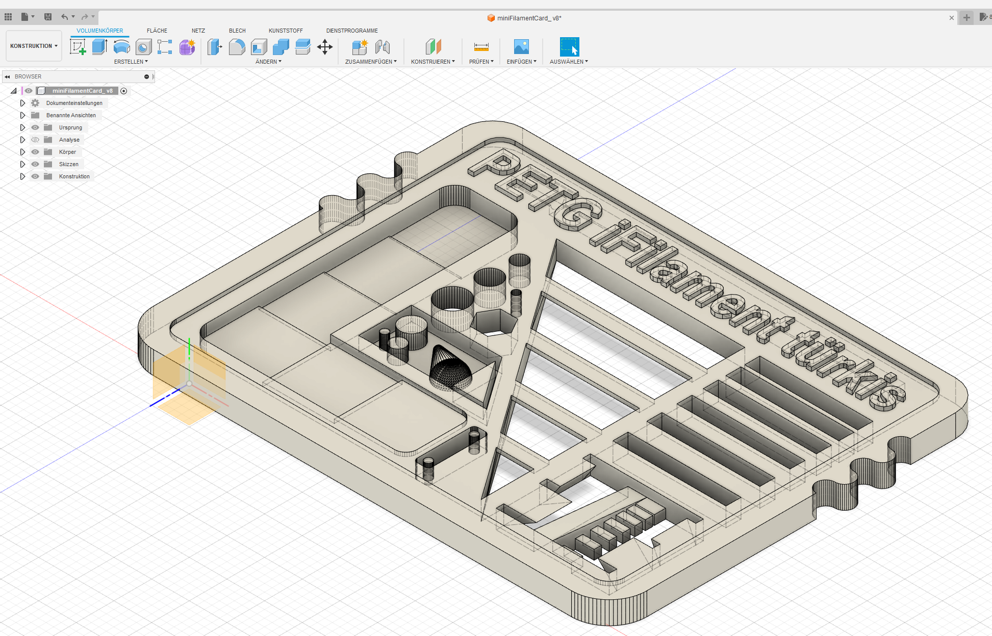 customizable f3d for "Mini All-In-One Printer Test" - with name
