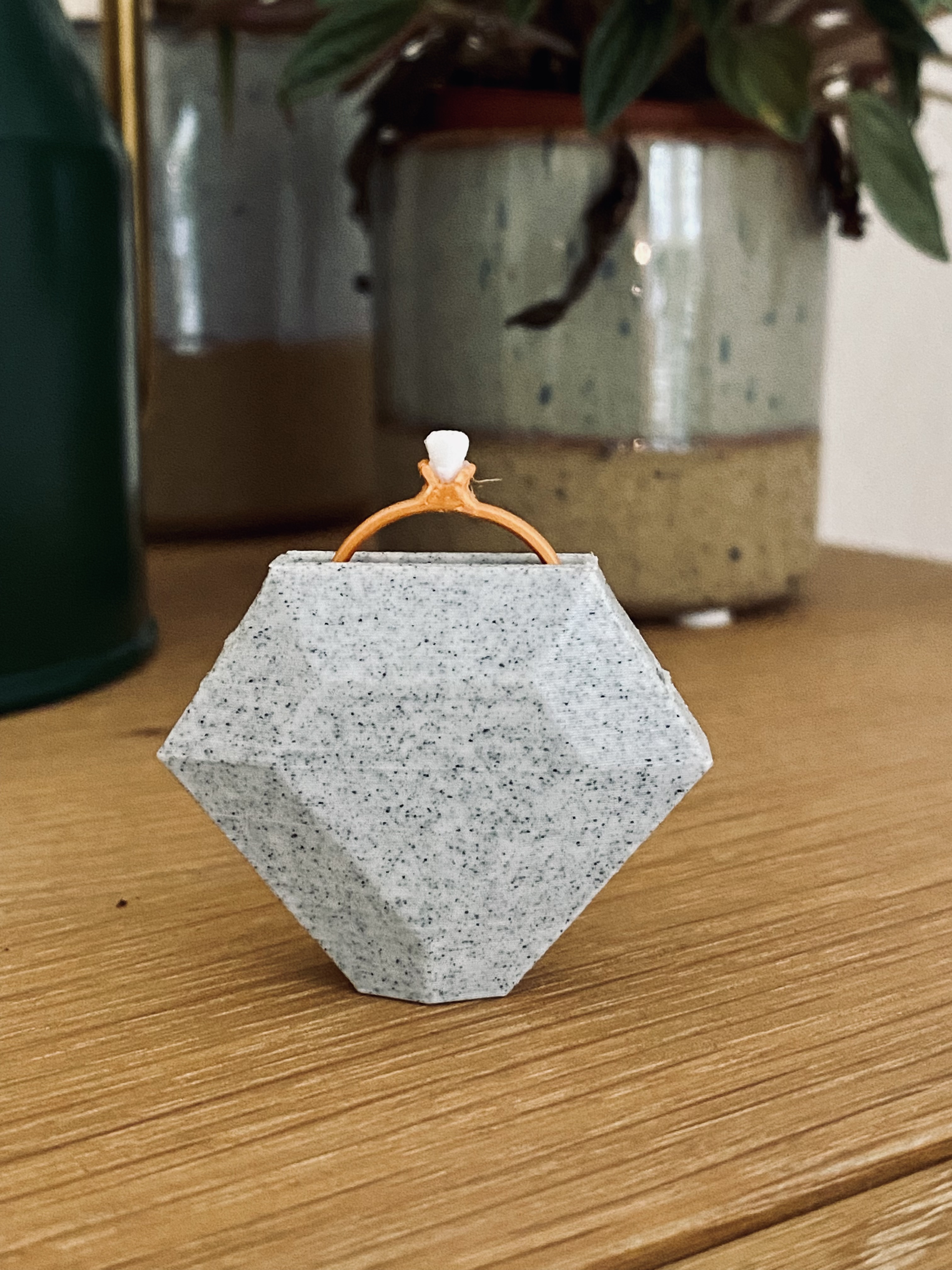 Print-in-place - Lastminute engagement ring box - diamond shaped