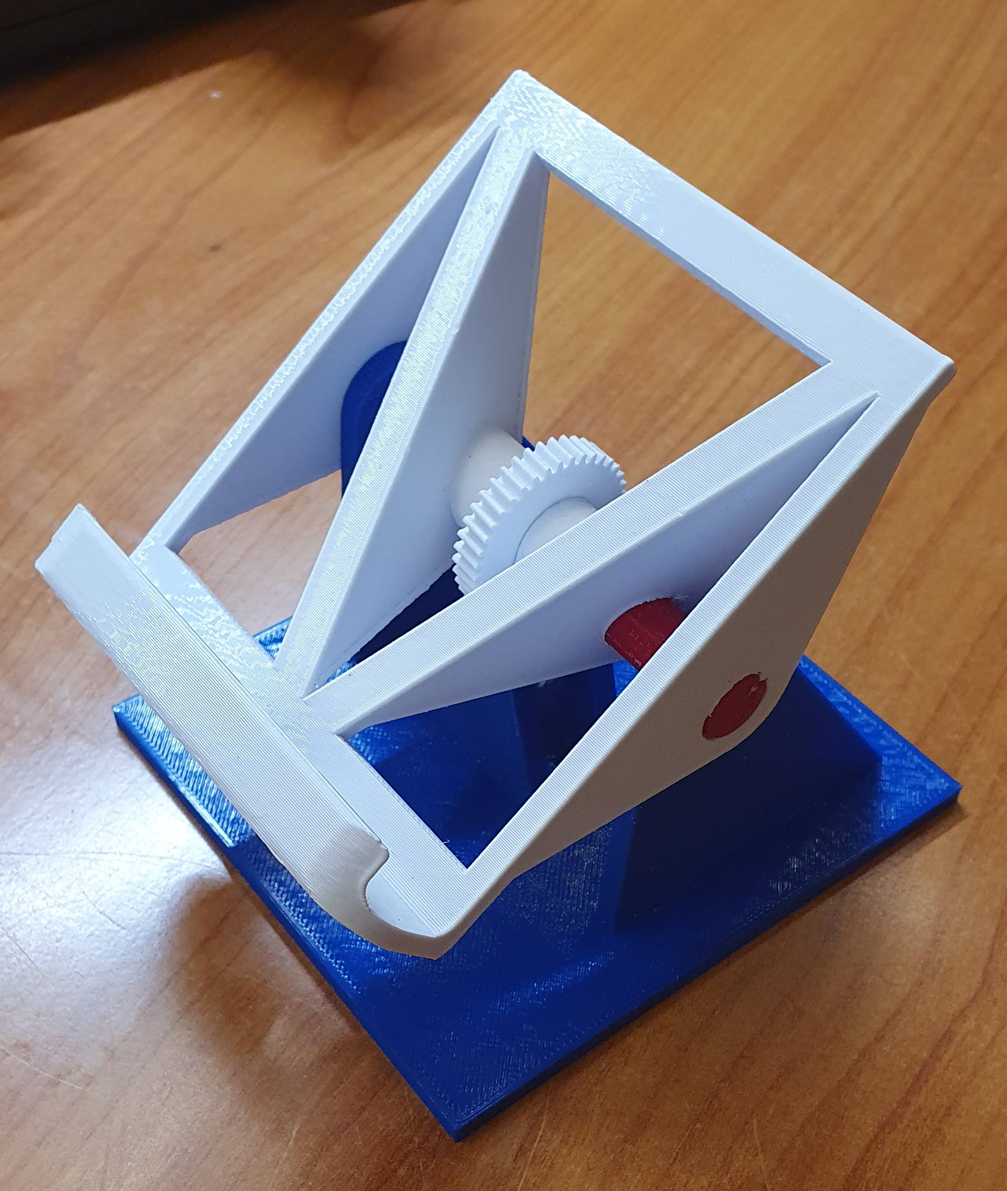 Phonestand adjustable with worm-gear