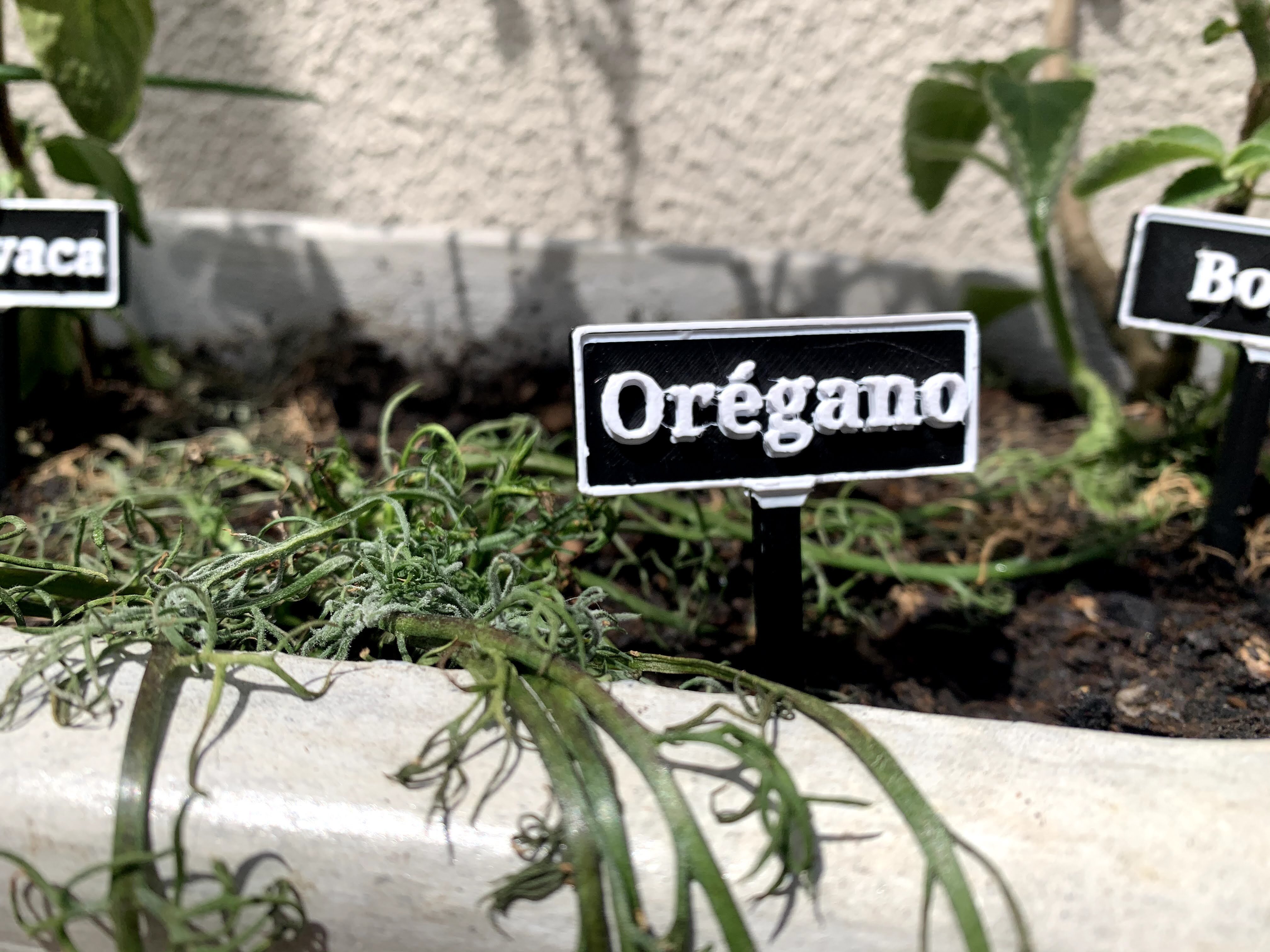 Vegetable garden nameplates in portuguese