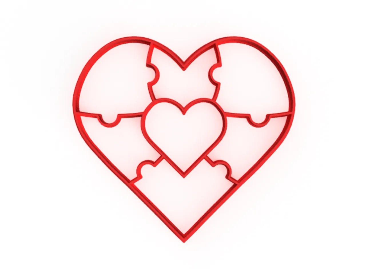 Heart Puzzle Valentine Cookie Cutter