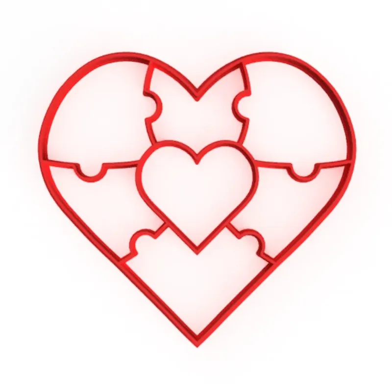 STL file Valentine Heart Cutters and Stamp 30 mm