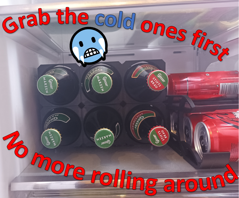 Modular Bottle Holder for Fridges with suction pads by Nivenante