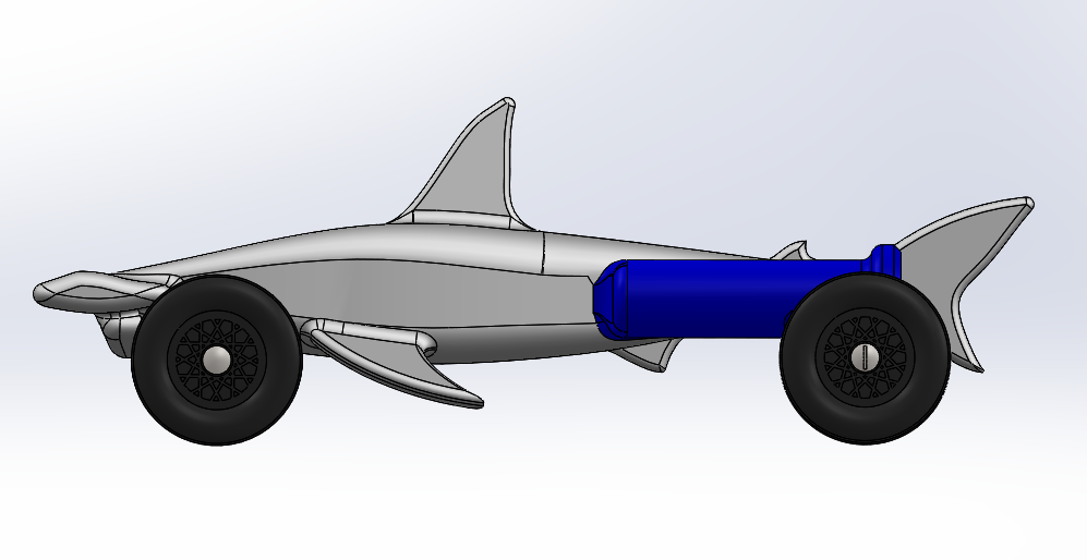 SharkCar and BryceMobile Pinewood Derby Cars by Eclsnowman