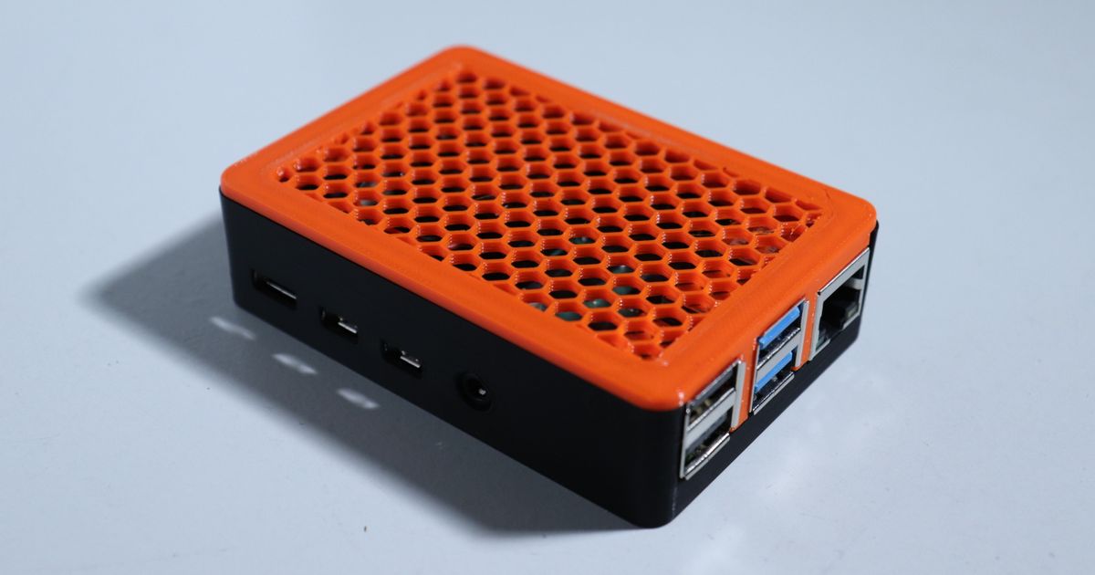 Rasberry Pi 4 Model B Case with snap fit mesh lid by Mateo Van Damme ...