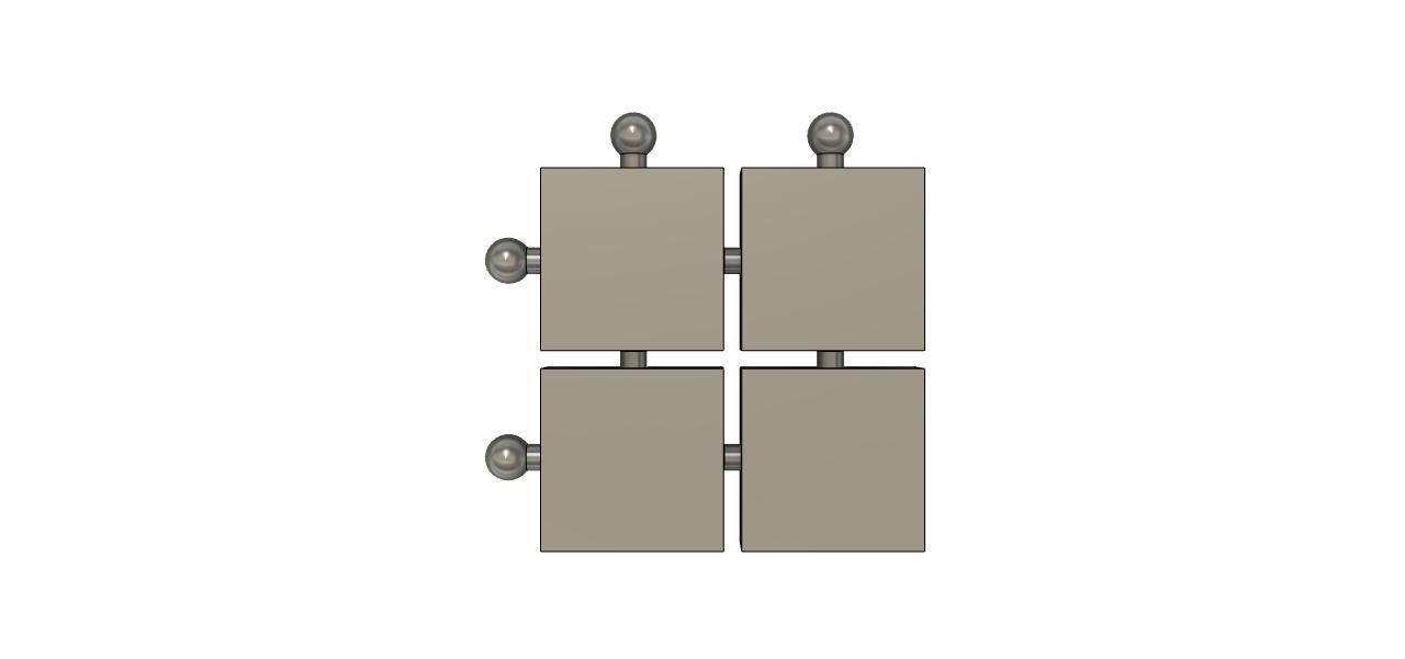Square tiles with spherical connection