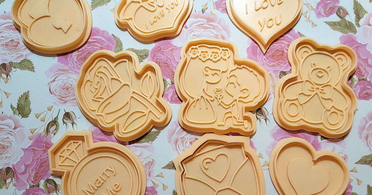 Valentines Day Cookie Cutters by korniton Download free STL model