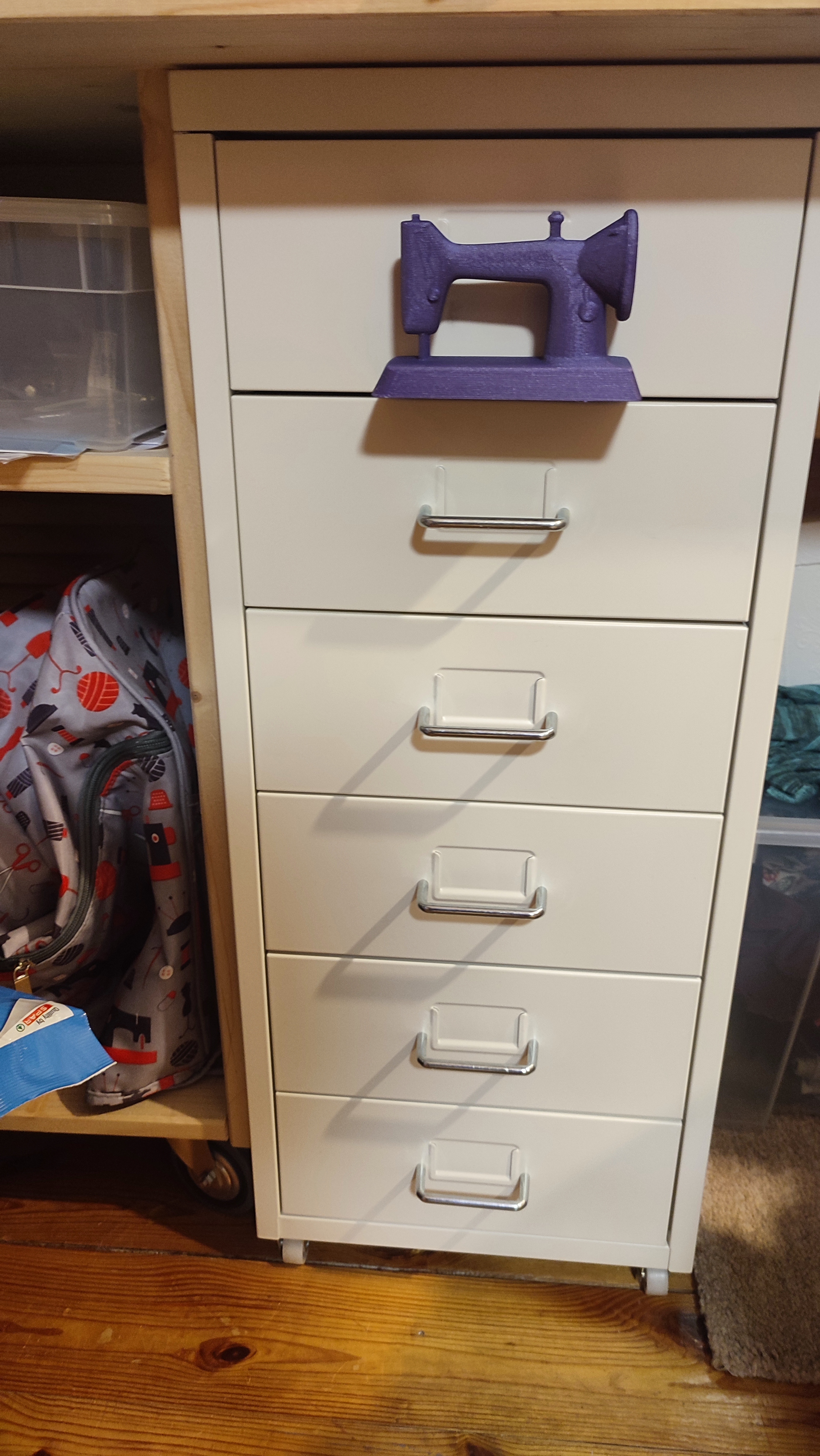 Sewing cabinet door handles for IKEA HELMER