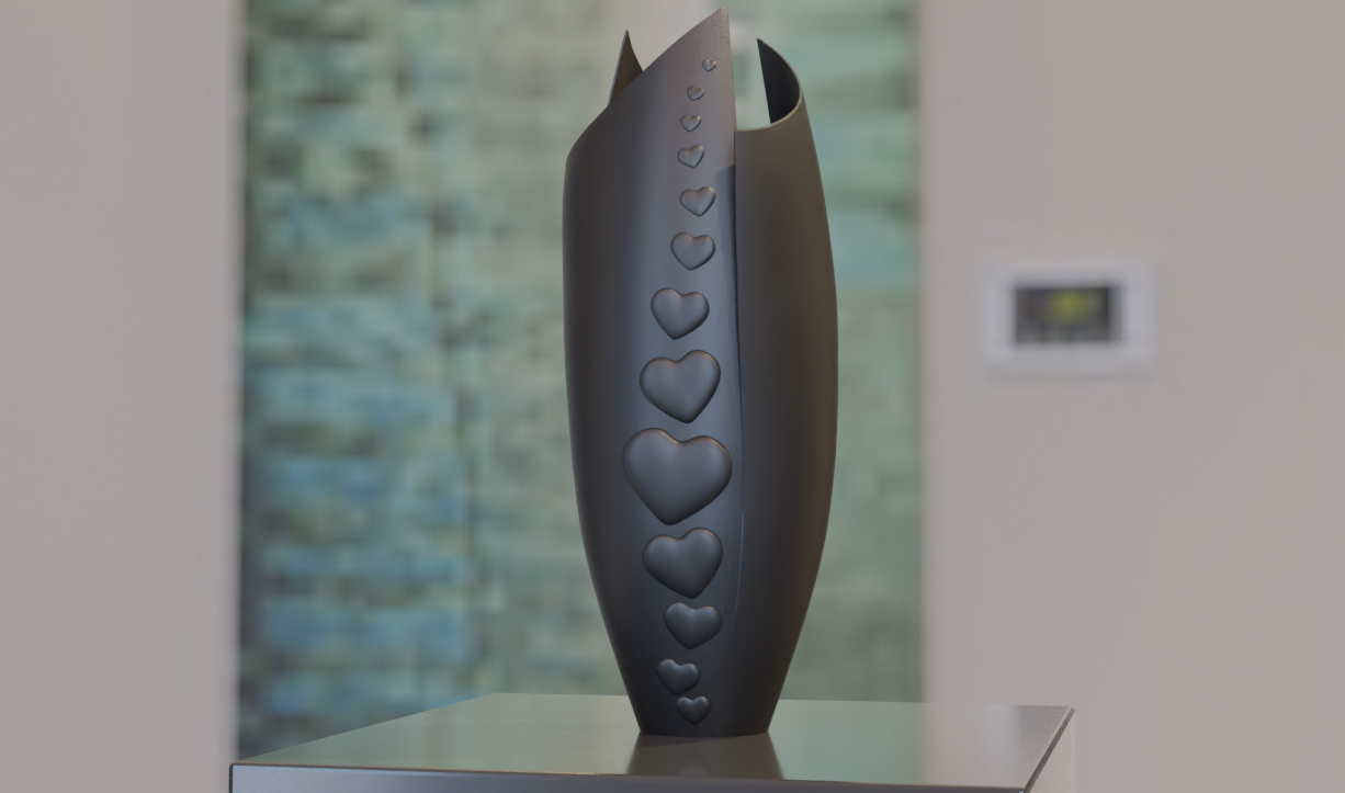 Petals of Passion - vase covered in hearts