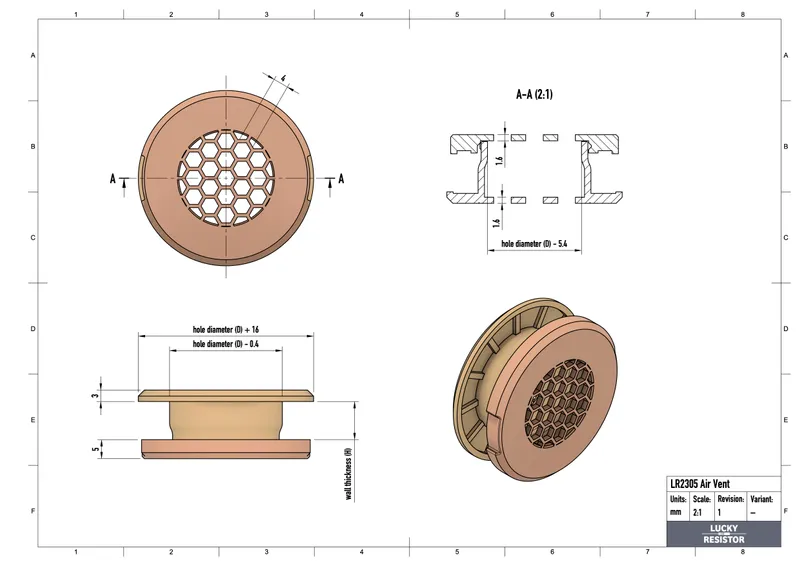 Vent with Optional Grille in Various Sizes por Metikumi | Descargar ...