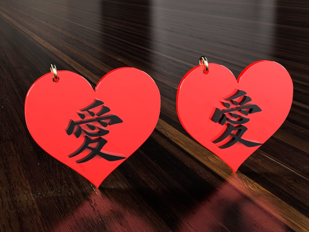Heart love earrings