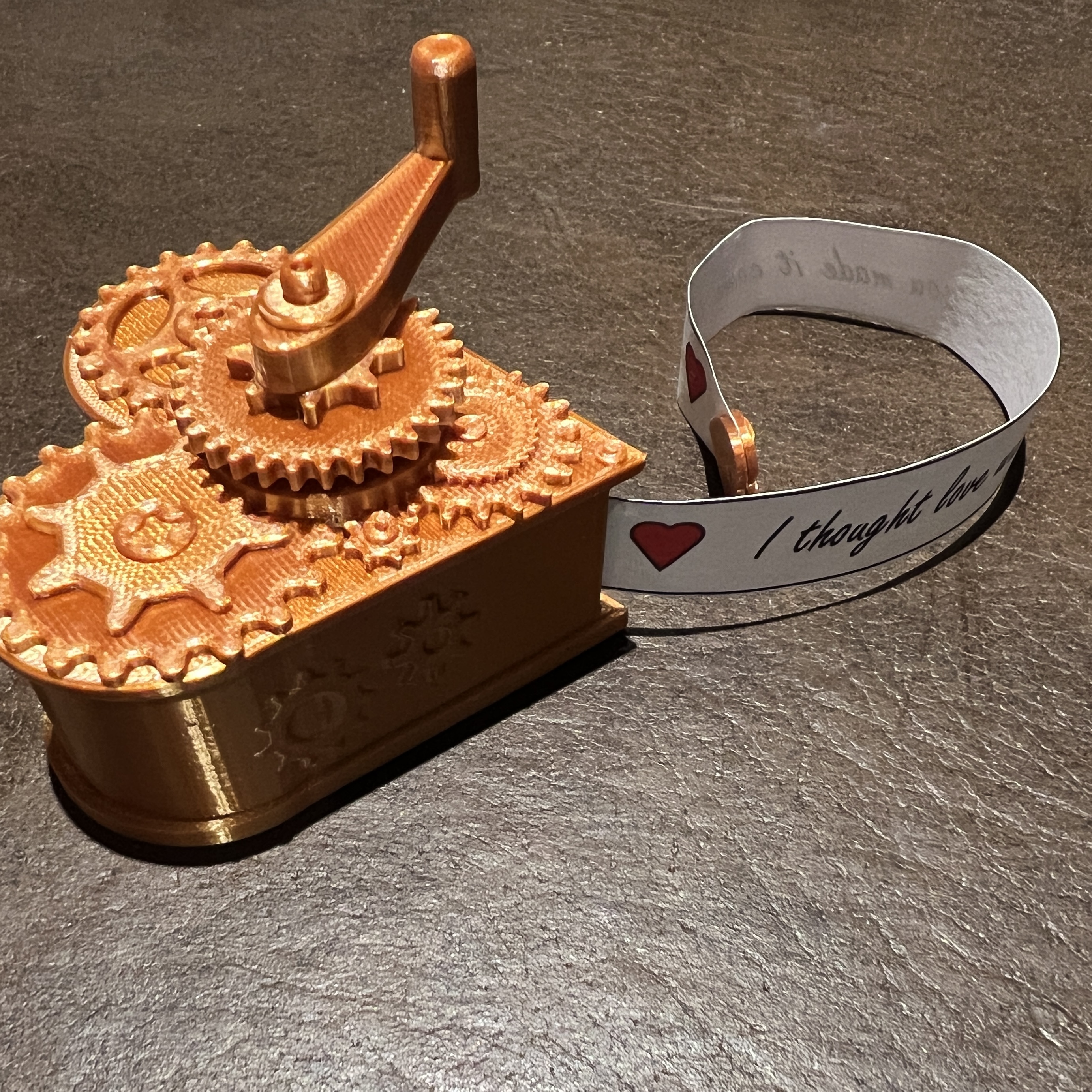 Steampunk Love Heart Box with Wind-Up Message