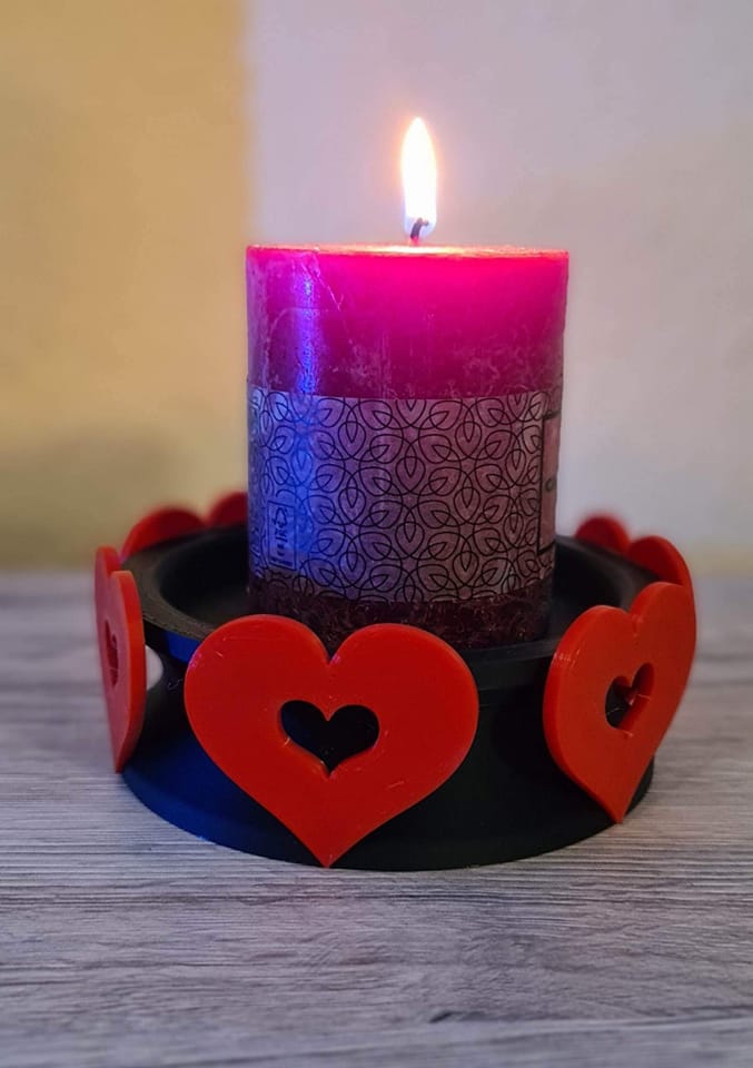 valentine's day candle holder by MP 3DL Download free STL model