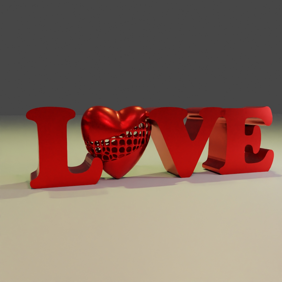 LOVE Heart Letters Voronoi