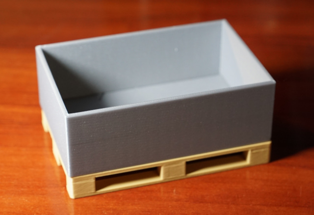 Container Box High, for Euro Pallet EPAL, V1, 120x80x40mm, 1:10 Correct Size