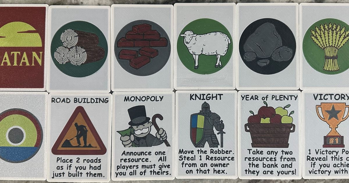 Settlers of Catan Playing Cards by John K Download free STL model Settlers of Catan Playing Cards by John K Download free STL model