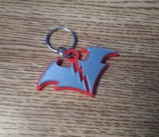 Red Death Batman+Flash Logo Keychain