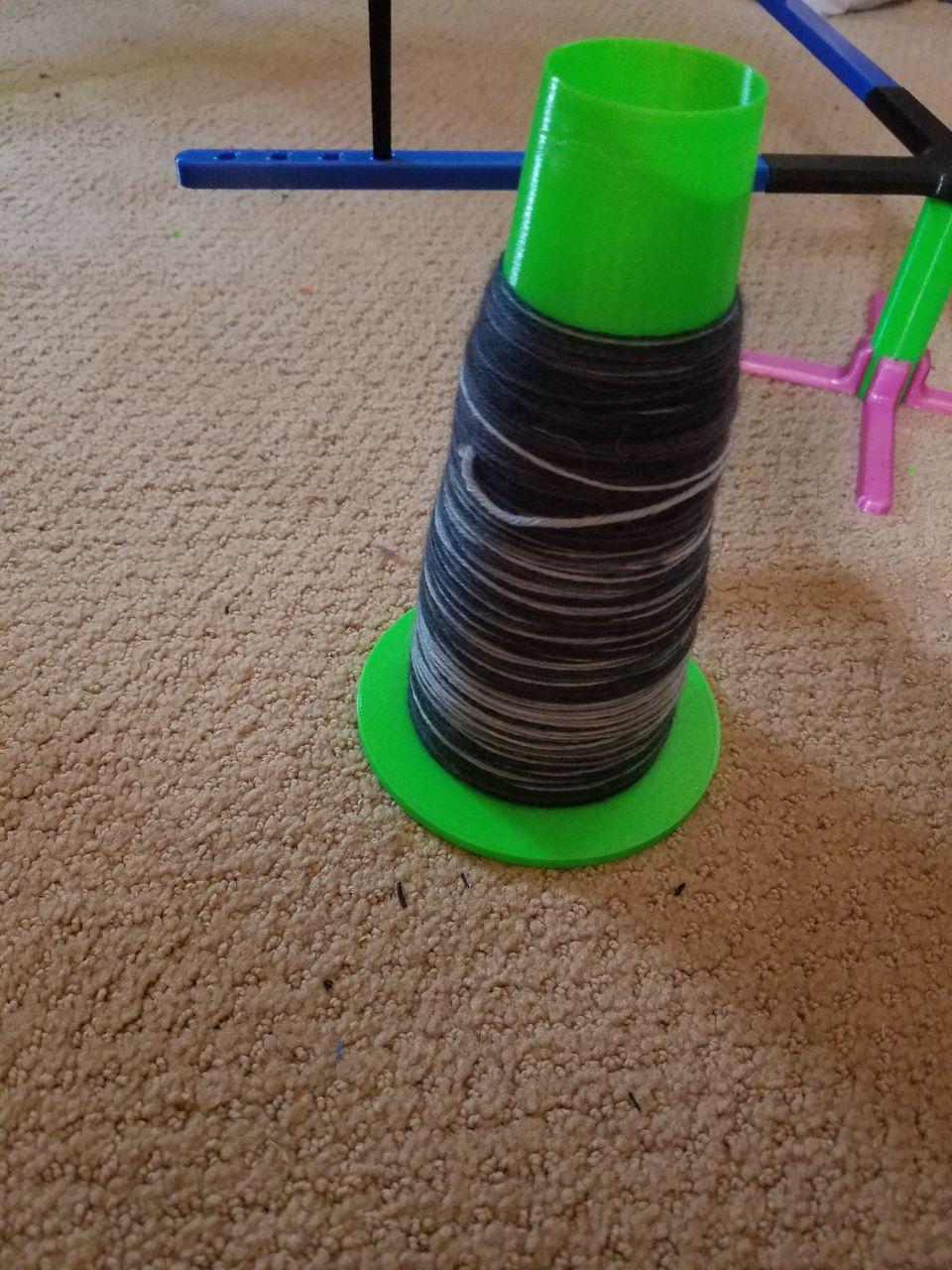 Yarn Cone for Knitting, with Drill Mount Adapter (Parametric) by