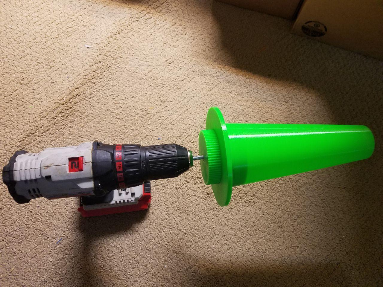 Yarn Cone for Knitting, with Drill Mount Adapter (Parametric) by