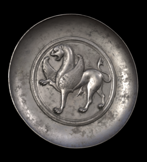 Sogdian Plate With Winged Griffin