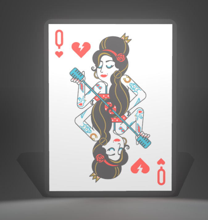 LightBox Reina de Corazones – Carta de póker inspirada en Amy Winehouse