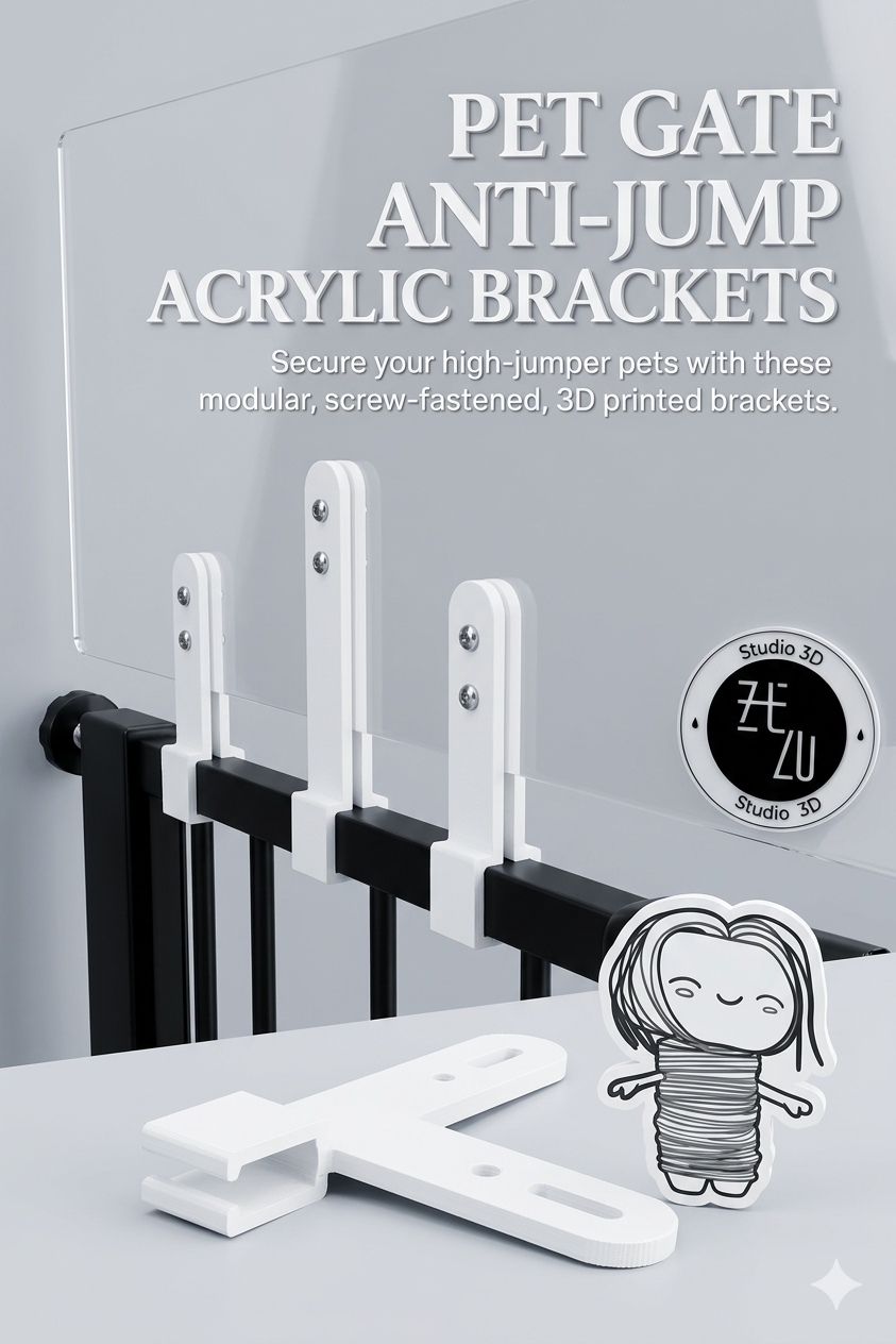 Pet Gate Extension Brackets - Acrylic Shield Mount