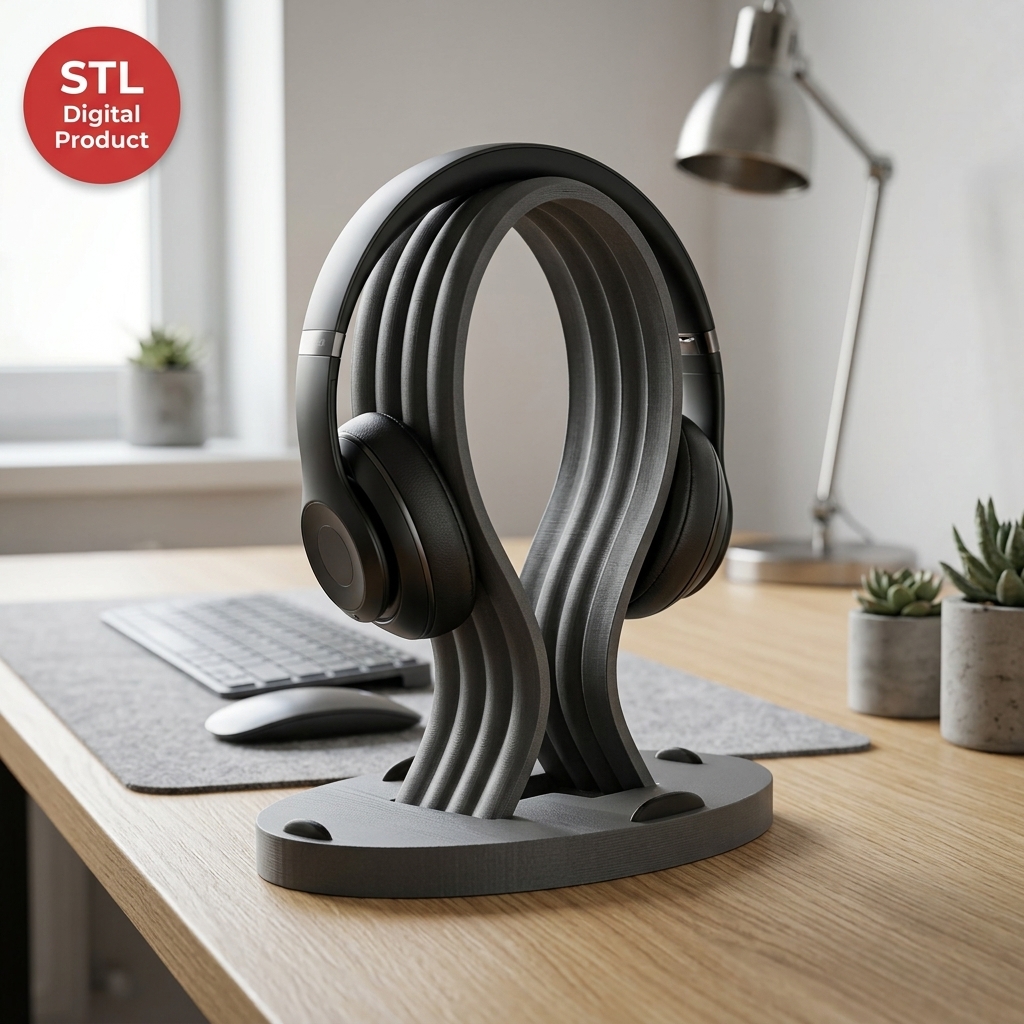 Wave Headphone Holder with Phone Slots image 3