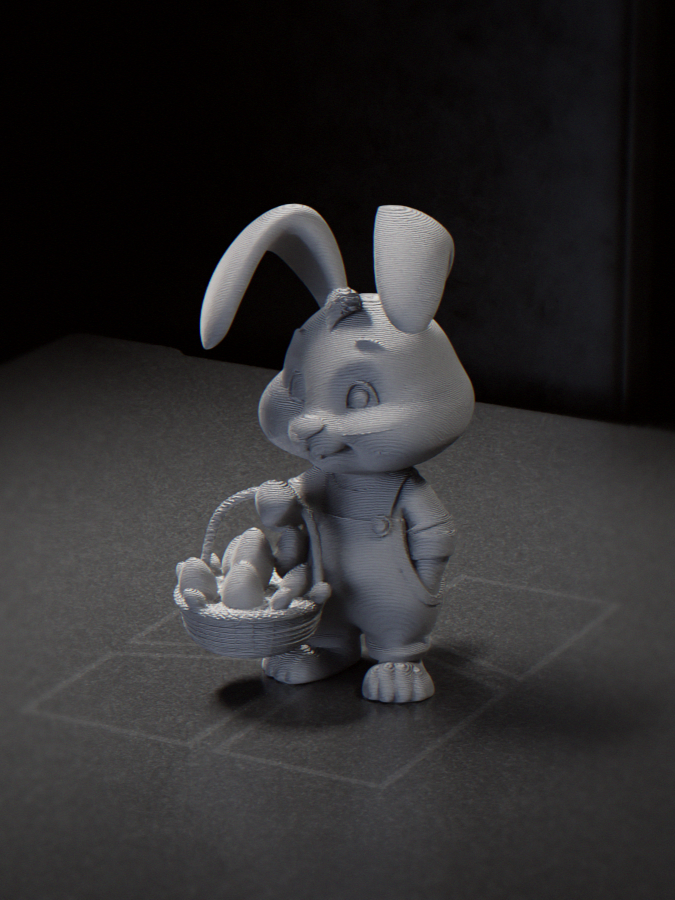 Bunny With Fruit Basket Animal Figurine 3D Printable 3D model