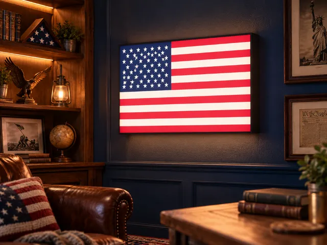 American Flag LED Light Box – Patriotic USA Wall Sign