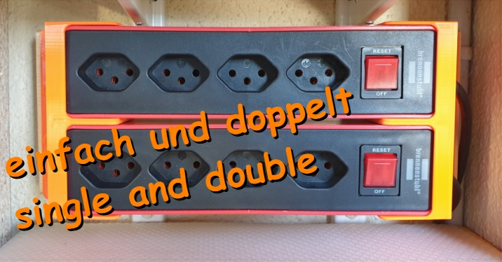 Steckdosenleistenhalter  - einfach und doppelt / Power strip holder - single and double