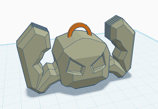 Low Poly Geodude Keychain