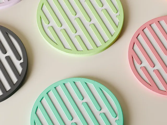 Modern Geometric Coaster – Two-Colour, Single Extruder Drinks Coaster