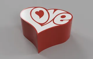 Heart Gift Box for Flexi Duck by IK3D, Download free STL model