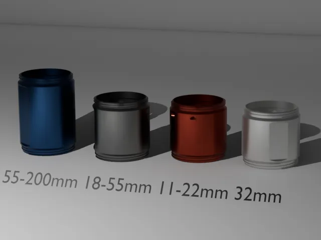 Canon EF-M lens canisters 55-200mm, 18-55mm, 11-22mm, & 32mm (no filters)