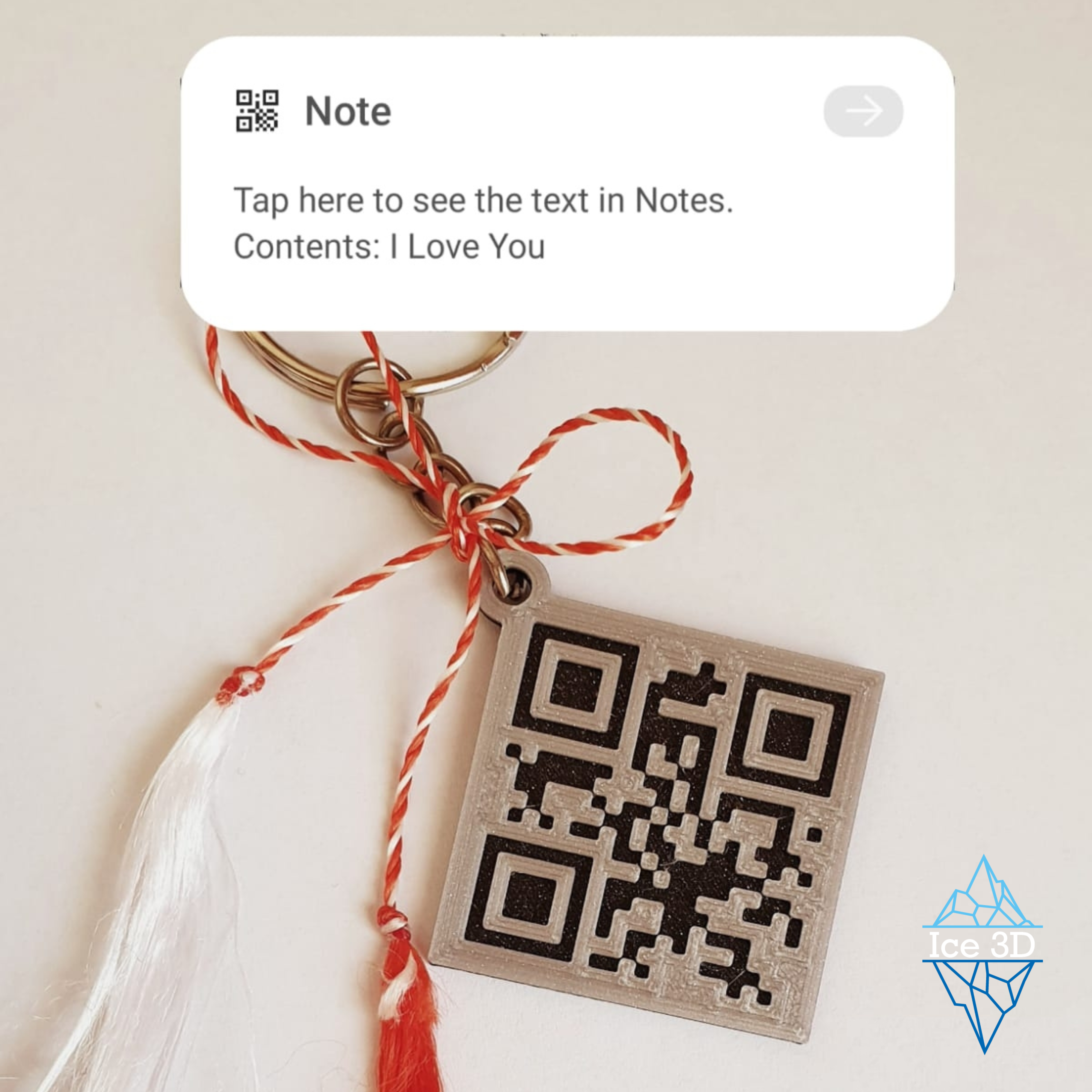 QR Code Keychain - I Love You (Valentine's Day/Trinket)
