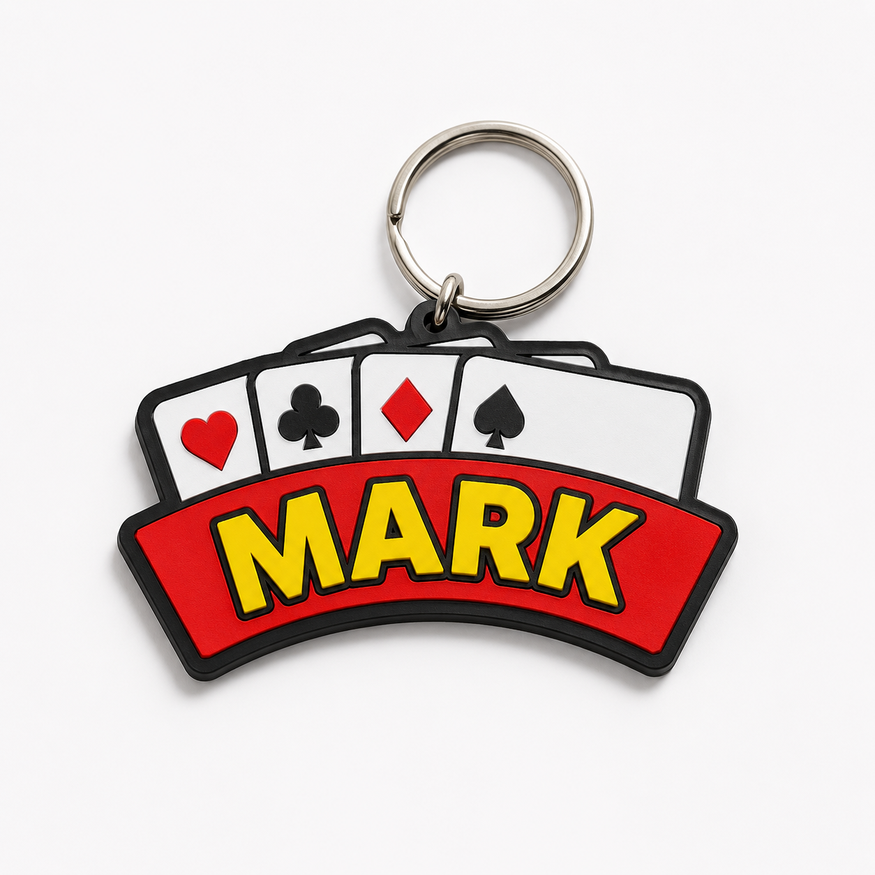 Mark's name tag with playing cards