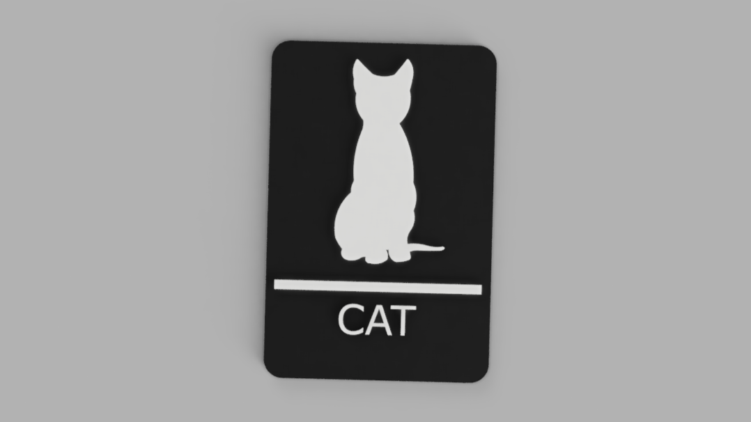 Cat Decoration Litter Box Bathroom Sign by Pebbles3d | Download free ...