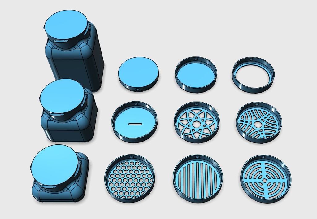 Container + Lids by Fernando Jerez Download free STL model