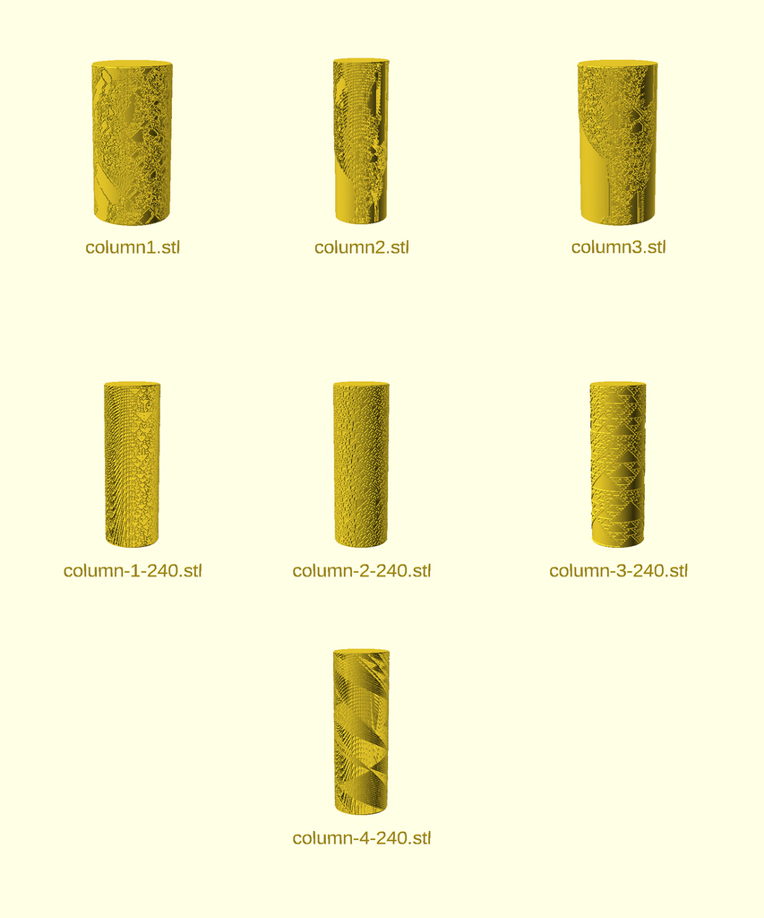 Miniatura 4 do modelo 3D Wolfram's CA Cylinders Collection