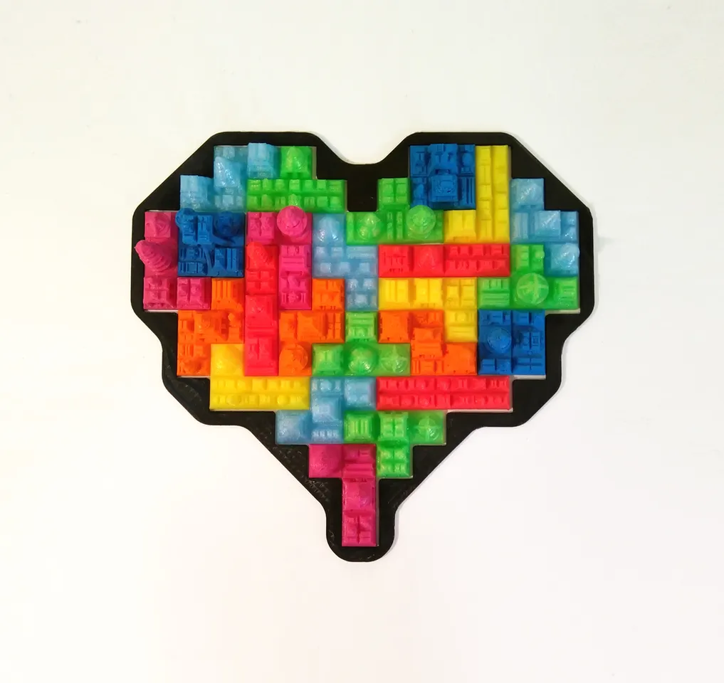Tetris Heart Puzzle by Fernando Jerez | Download free STL model |  