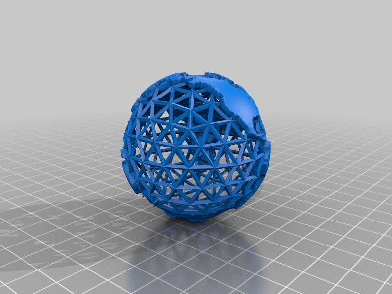 Miniatura 2 do modelo 3D Wired Earth Globe