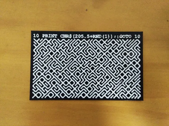 10 PRINT CHR$(205.5+RND(1));:GOTO 10