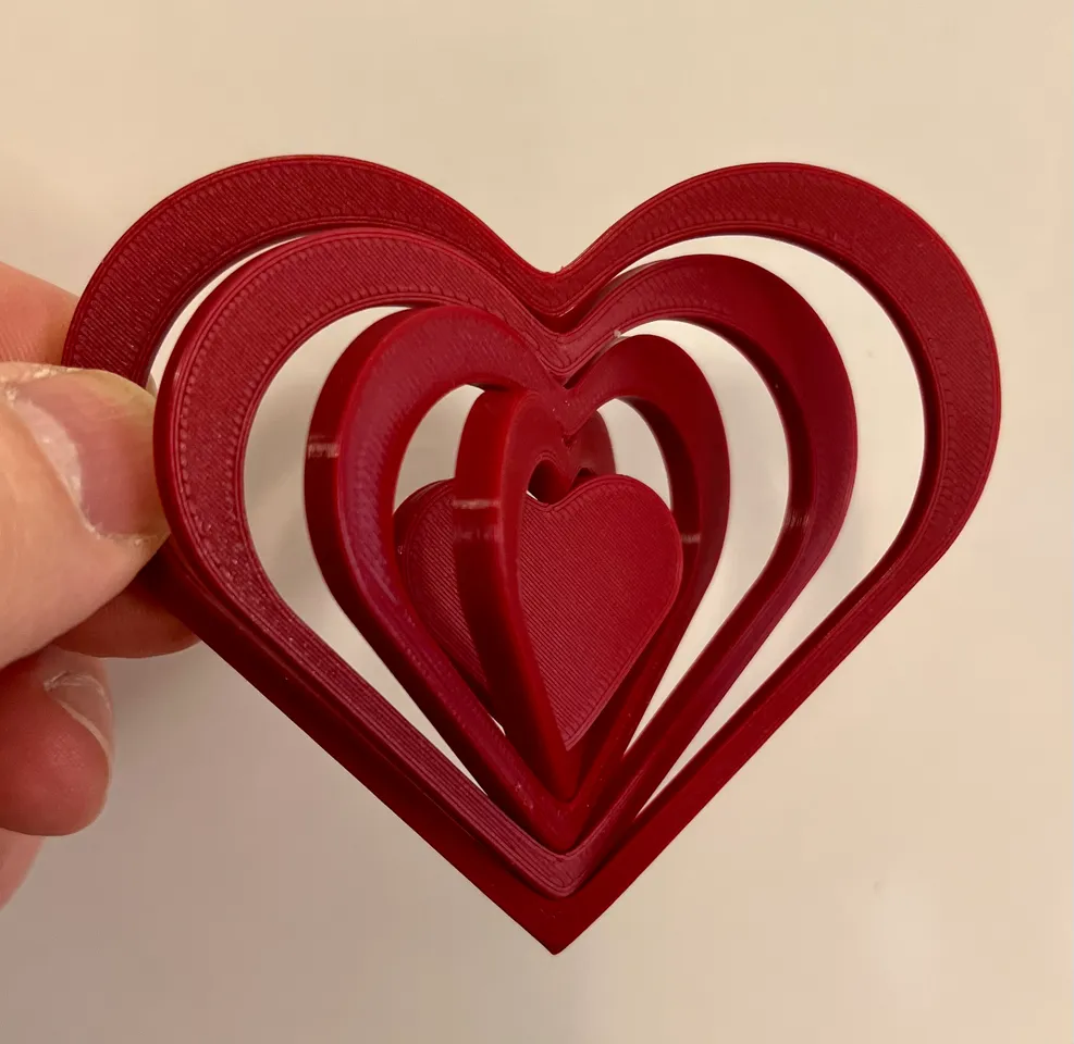 Heart spinny fidget toy ornament for Valentine's Day, Christmas, etc. by  thiebes, Download free STL model