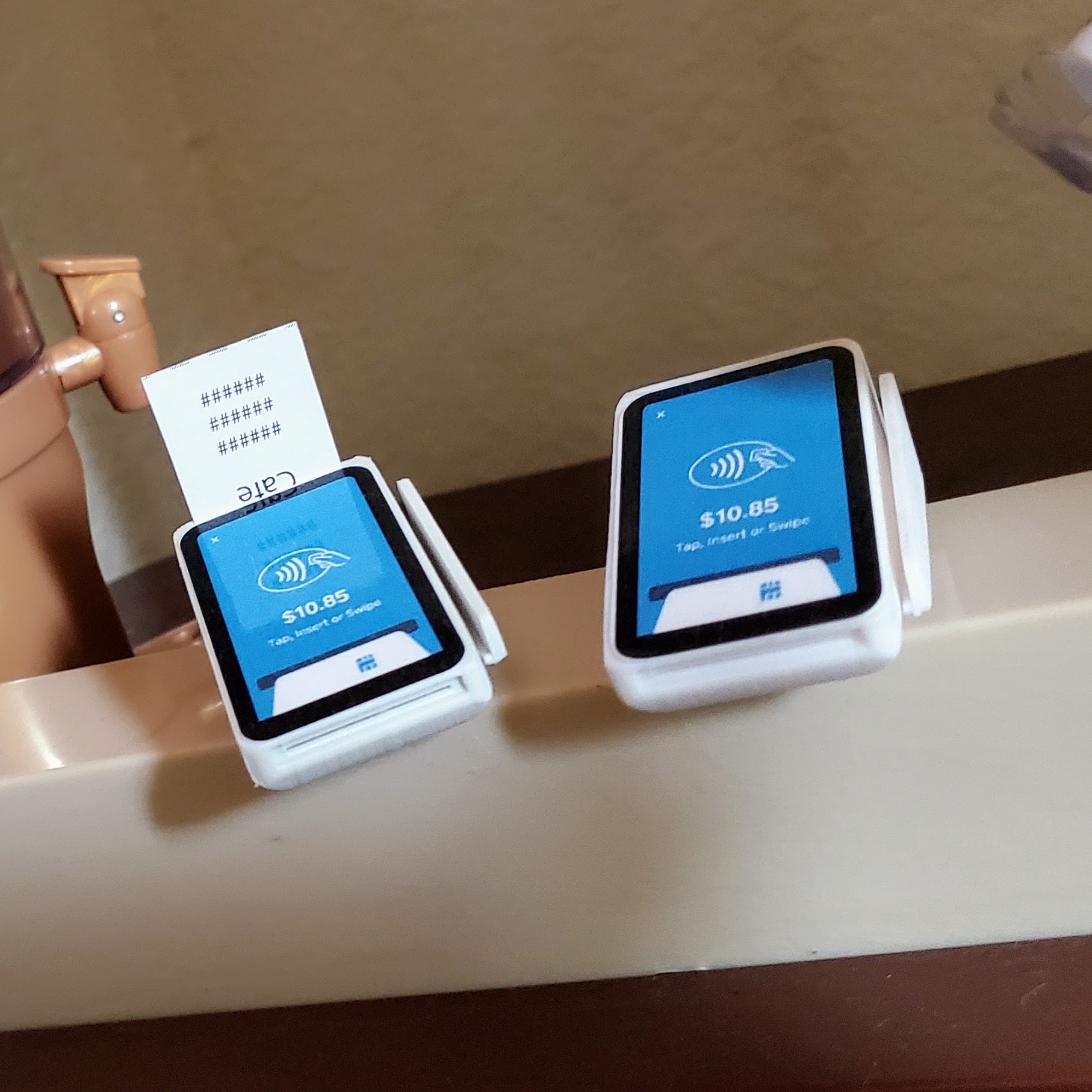 Square credit card terminal for American Girl / Our Generation dolls (1:3 or 1/3 scale)