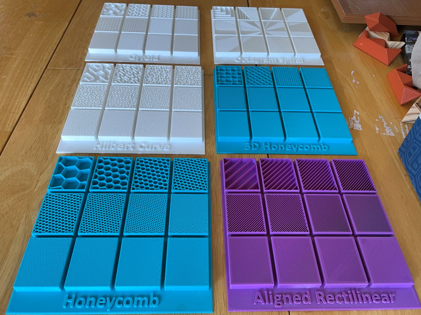 Prusa Slicer Infill % Reference Boards