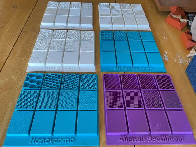 Prusa Slicer Infill % Reference Boards