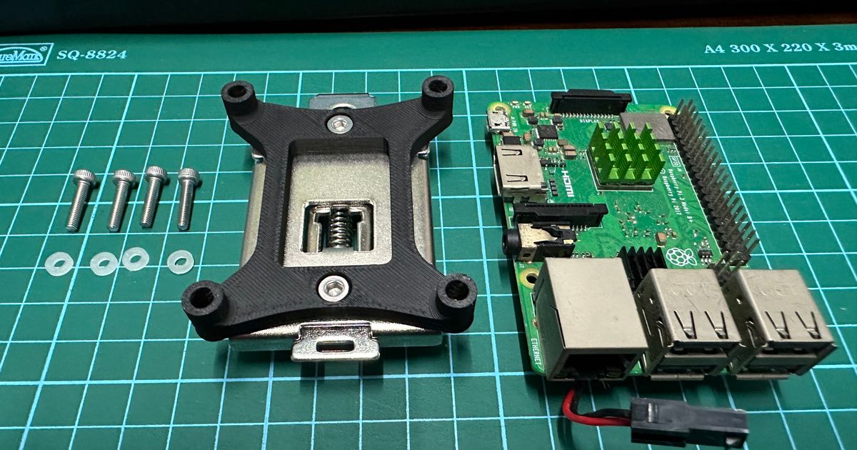 Raspberry Pi Metal DIN Clamp Adapter by ngzq Download free STL model