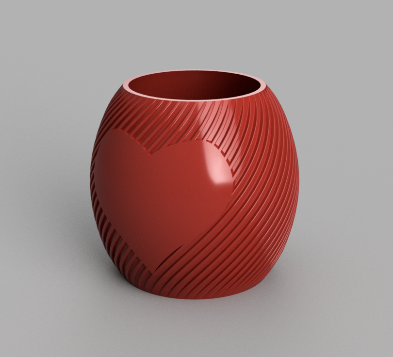 Spiral planter with heart