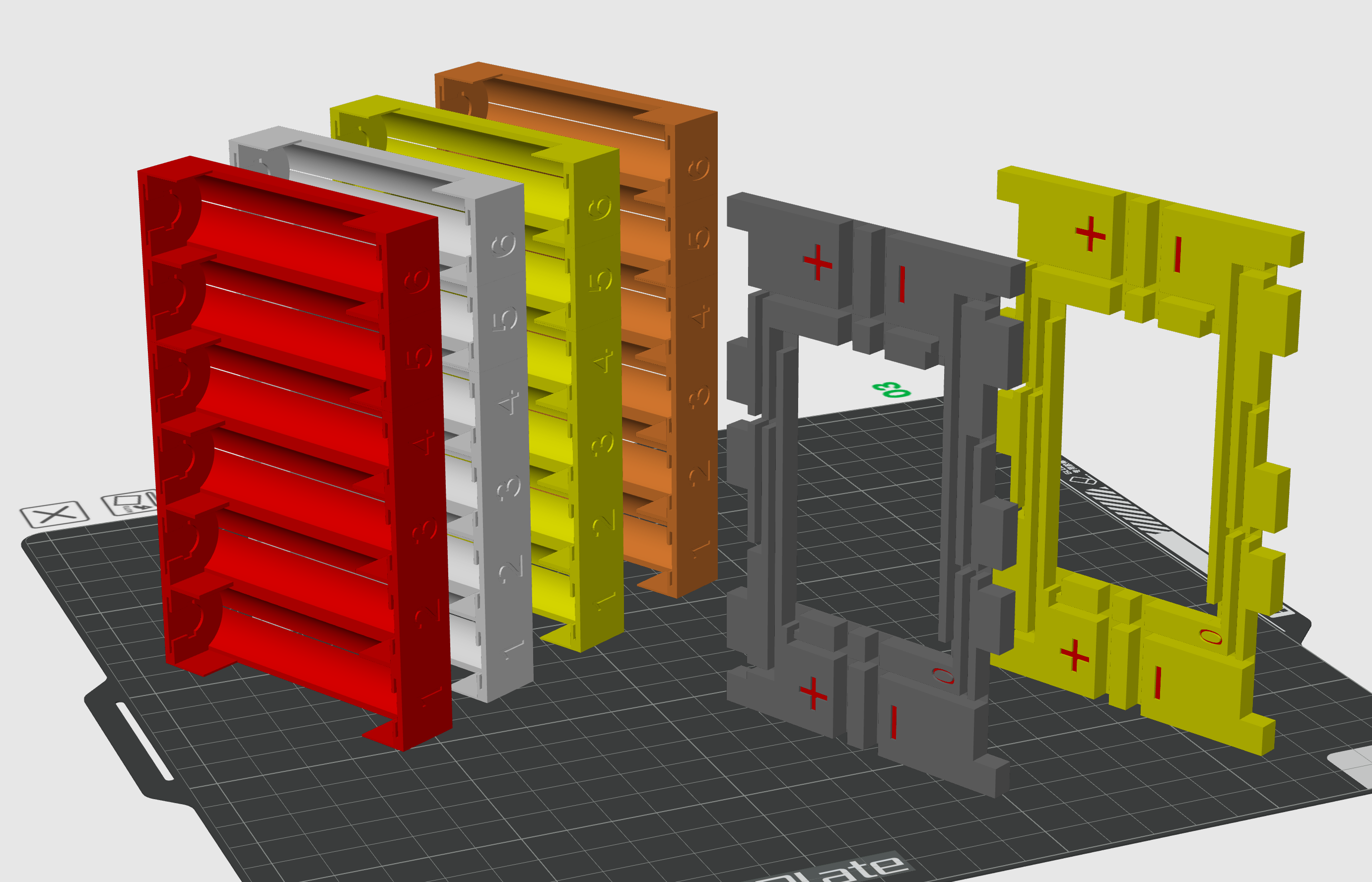 (WIP) Power Bank 3S2P "6 in a row" 18650 Connector Case and Backplane cable guide